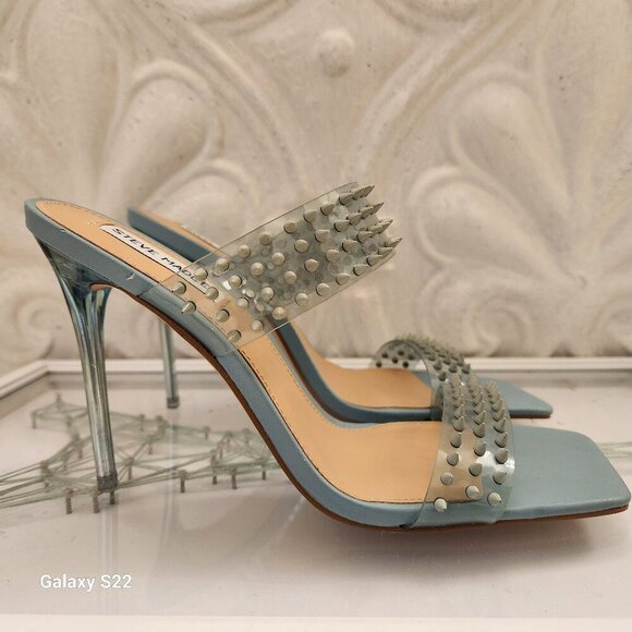 Steve Madden "Lunna" Blue Studded Heels. NWT. Size 9.5 - Picture 1 of 8